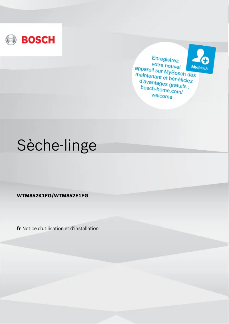 Page n°1 - Manuel utilisateur Bosch Serie 4 WTM852K1FG