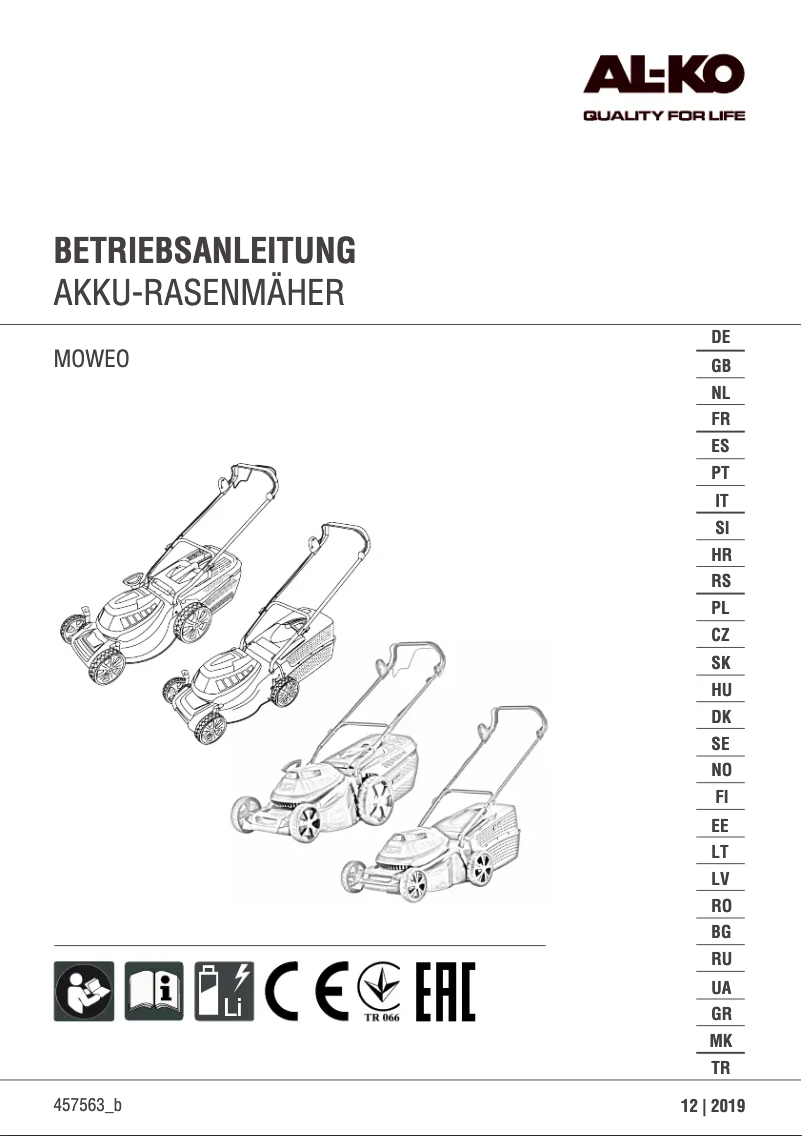 Image de la première page du manuel de l'appareil Moweo 42.0 Li
