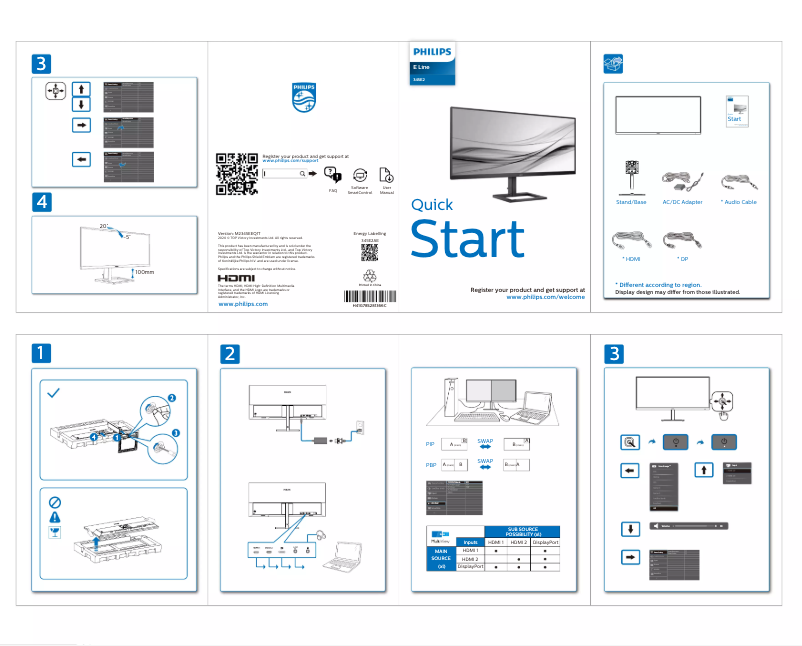 Page n°1 - Guide de démarrage rapide Philips 345E2AE