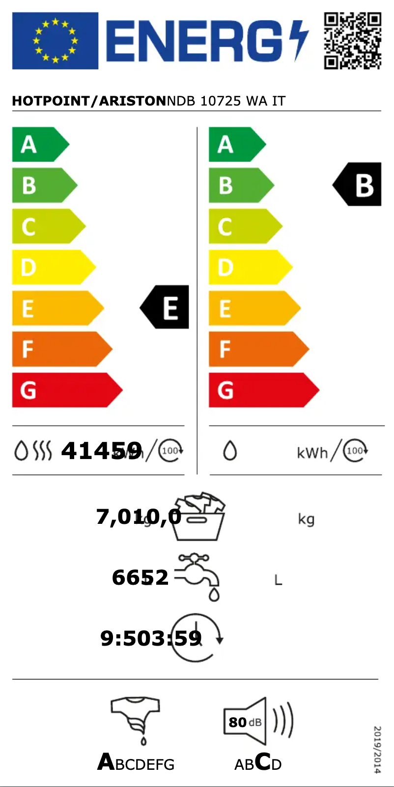 Page n°1 - Manuel utilisateur Hotpoint NDB 10725 WA IT
