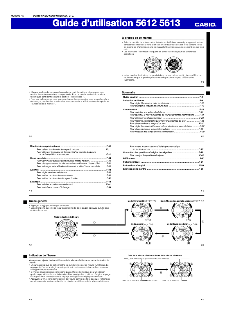 Page n°1 - Manuel utilisateur Casio G-Shock GA-140