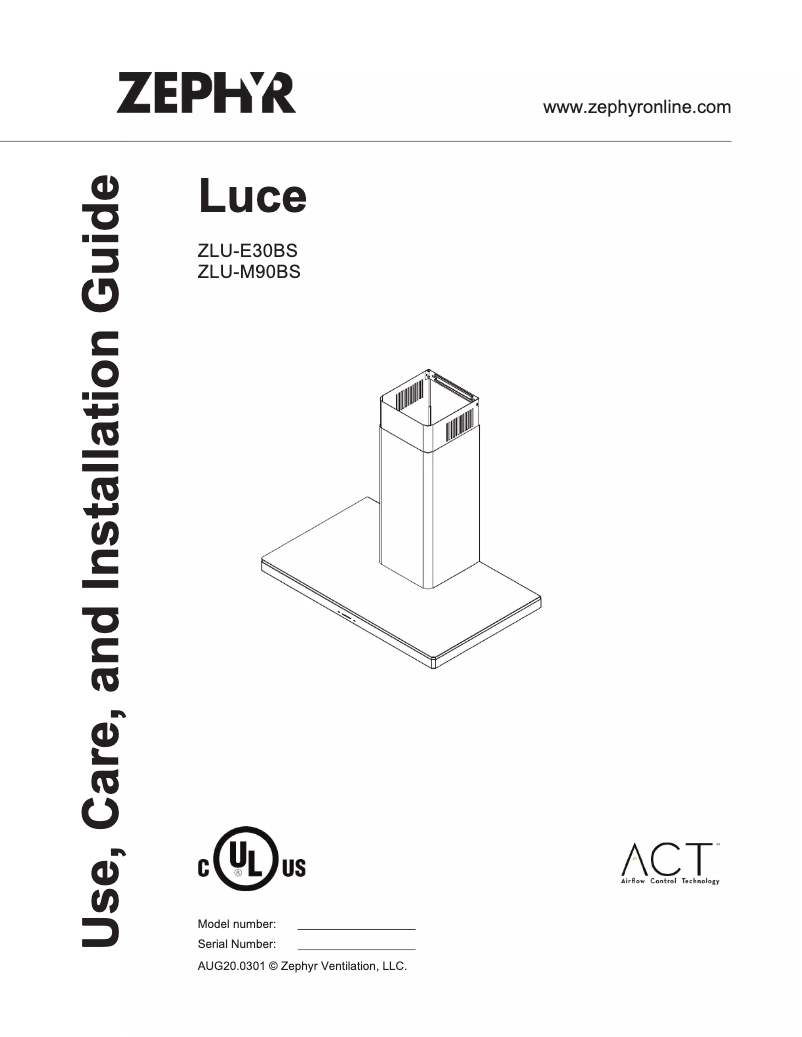 Page n°1 - Manuel utilisateur Zephyr Luce ZLU-E30BS