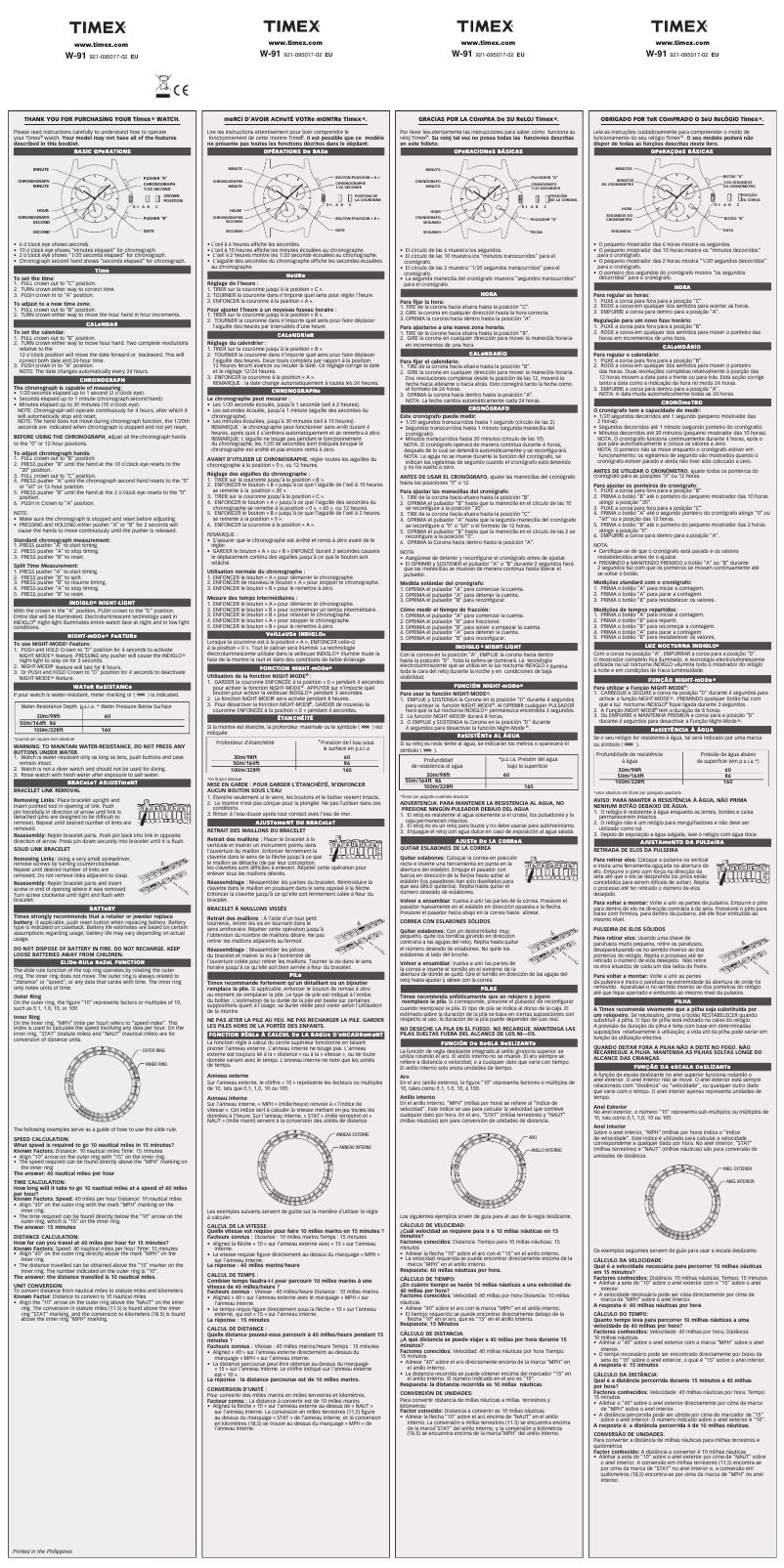Page n°1 - Manuel utilisateur Timex Waterbury TW2T71400VQ