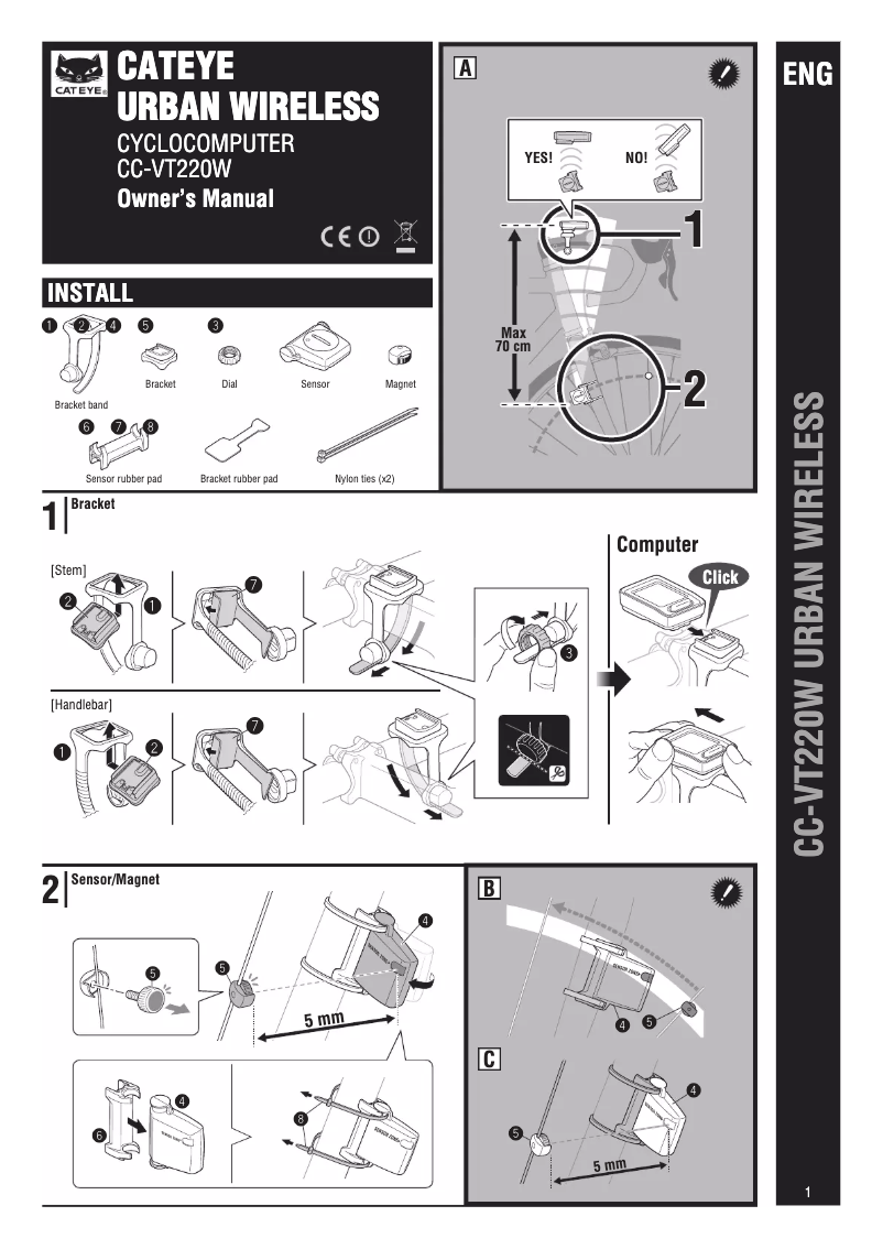 Image de la première page du manuel de l'appareil Urban Wireless CC-VT220W