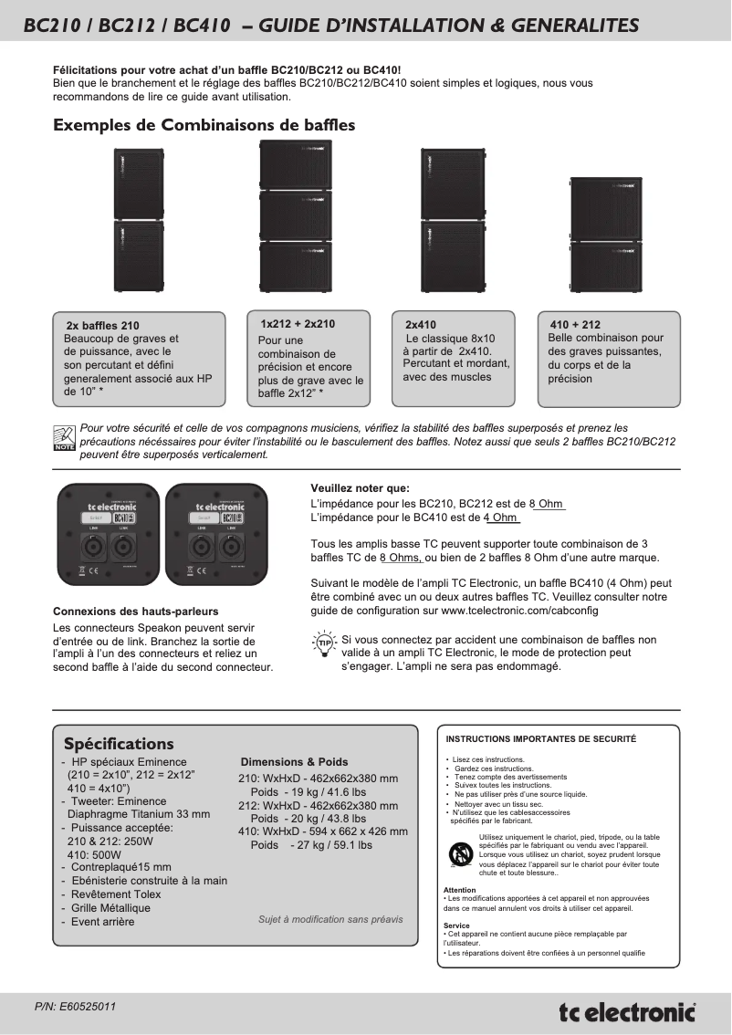 Image de la première page du manuel de l'appareil BC210