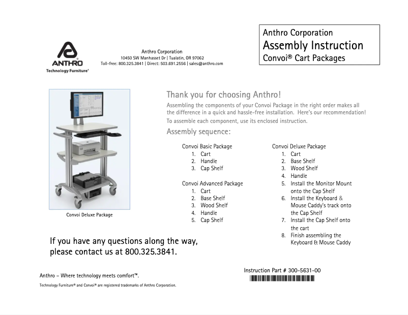 Page 1 de la notice Manuel utilisateur Anthro Convoi CNX3002SMBF5