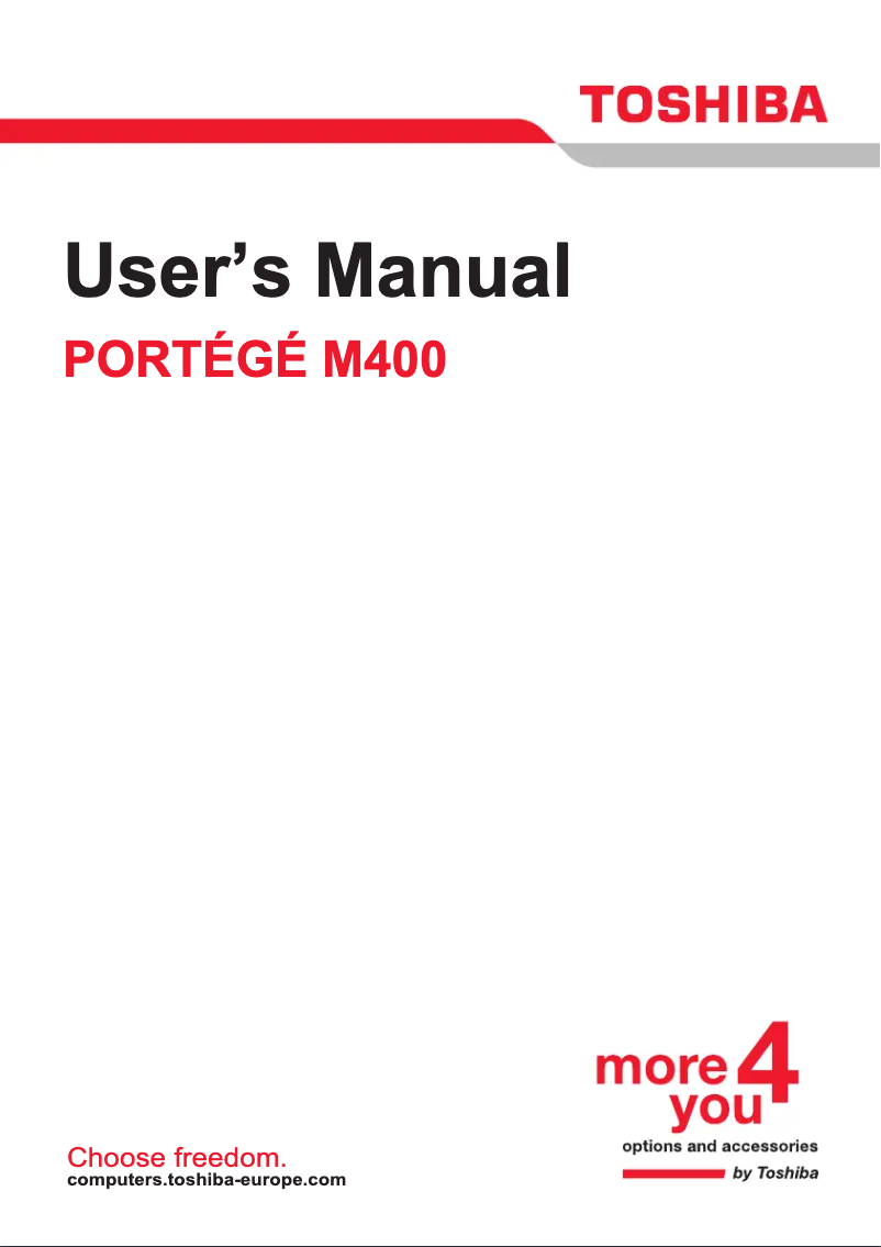 Page n°1 - Manuel utilisateur Toshiba Portege R400