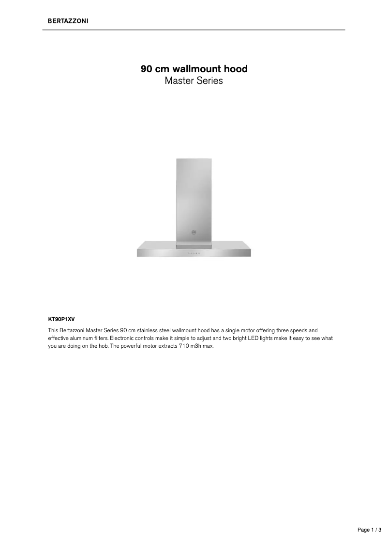 Página 1 del manual Ficha técnica Bertazzoni KT90P1XV
