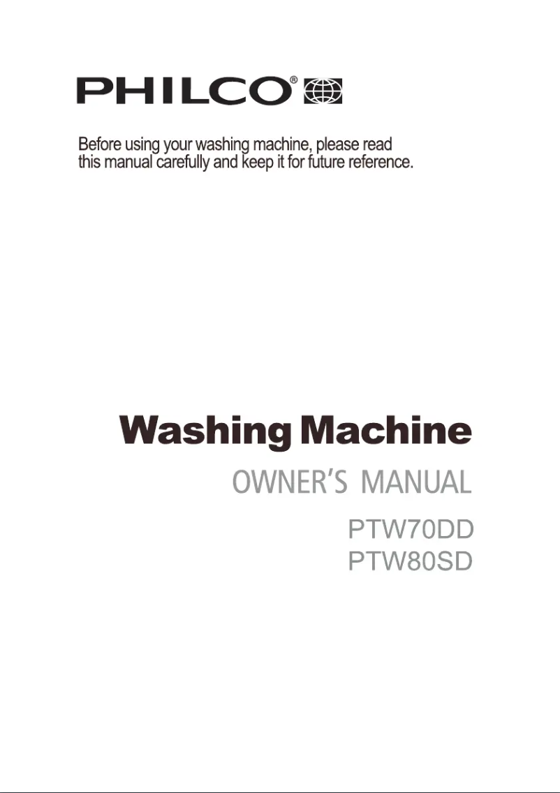 Page n°1 - Manuel utilisateur Philco PTW70DD