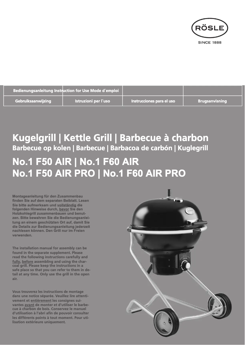 Page 1 de la notice Manuel utilisateur Roesle No.1 F60 Air Pro