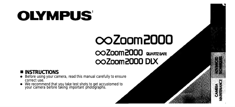 Page 1 de la notice Manuel utilisateur Olympus Zoom 2000 DLX