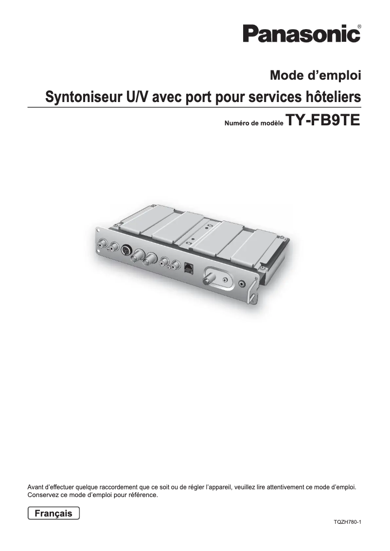 Página 1 del manual Manual de usuario Panasonic TY-FB9TE