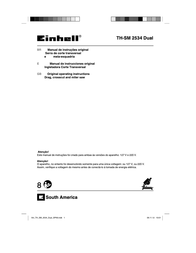 Page 1 de la notice Manuel utilisateur Einhell TH-SM 2534 Dual