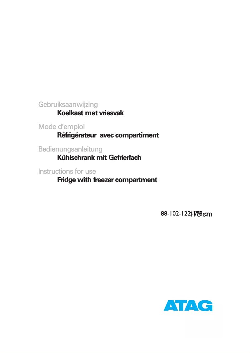 Page n°1 - Manuel utilisateur Atag KD61122A