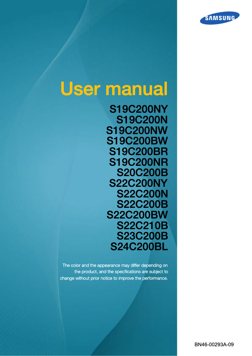 Image de la première page du manuel de l'appareil SyncMaster S19C200NR