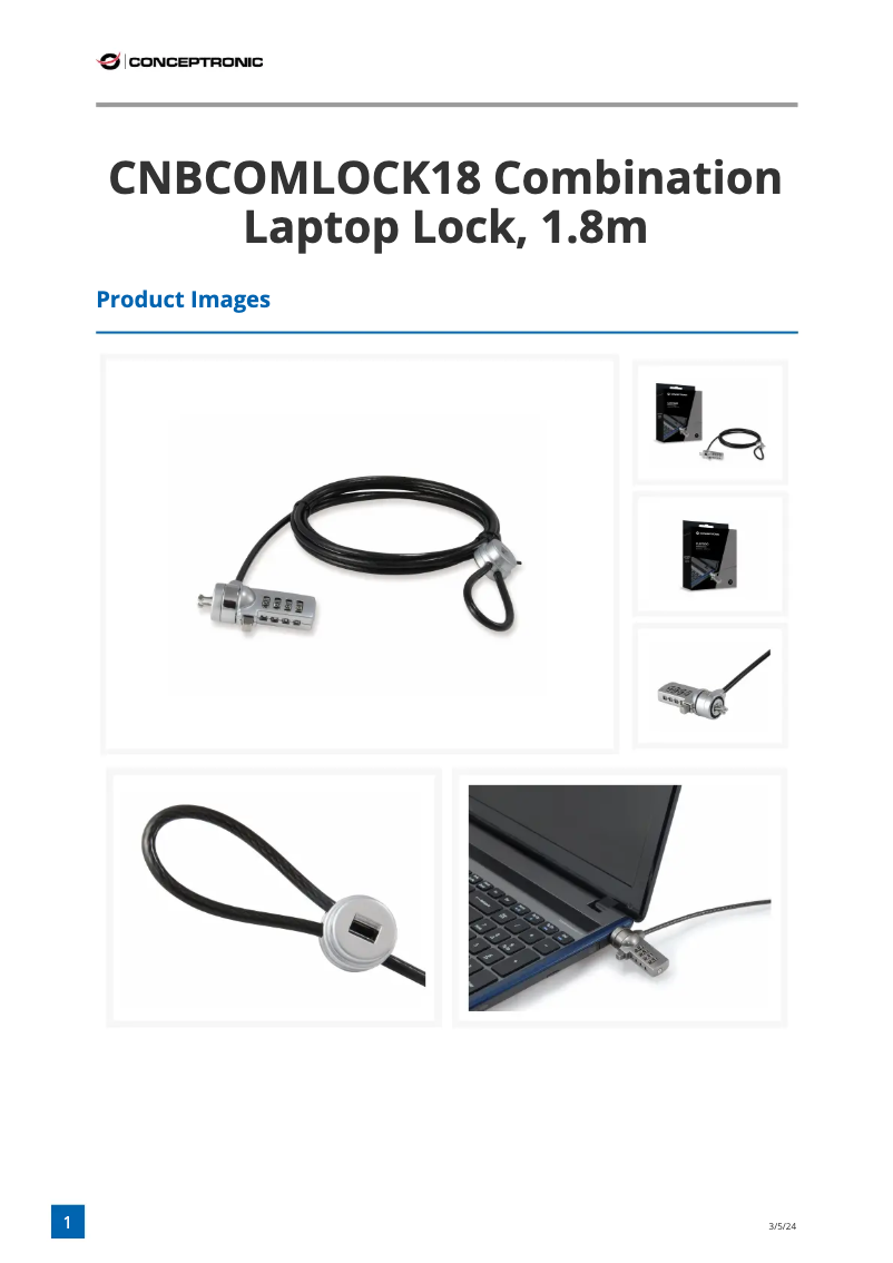 Página 1 del manual Ficha técnica Conceptronic CUSTODIO C18