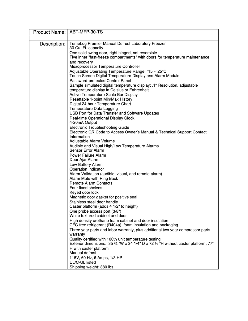 Image de la première page du manuel de l'appareil ABT-MFP-30-TS