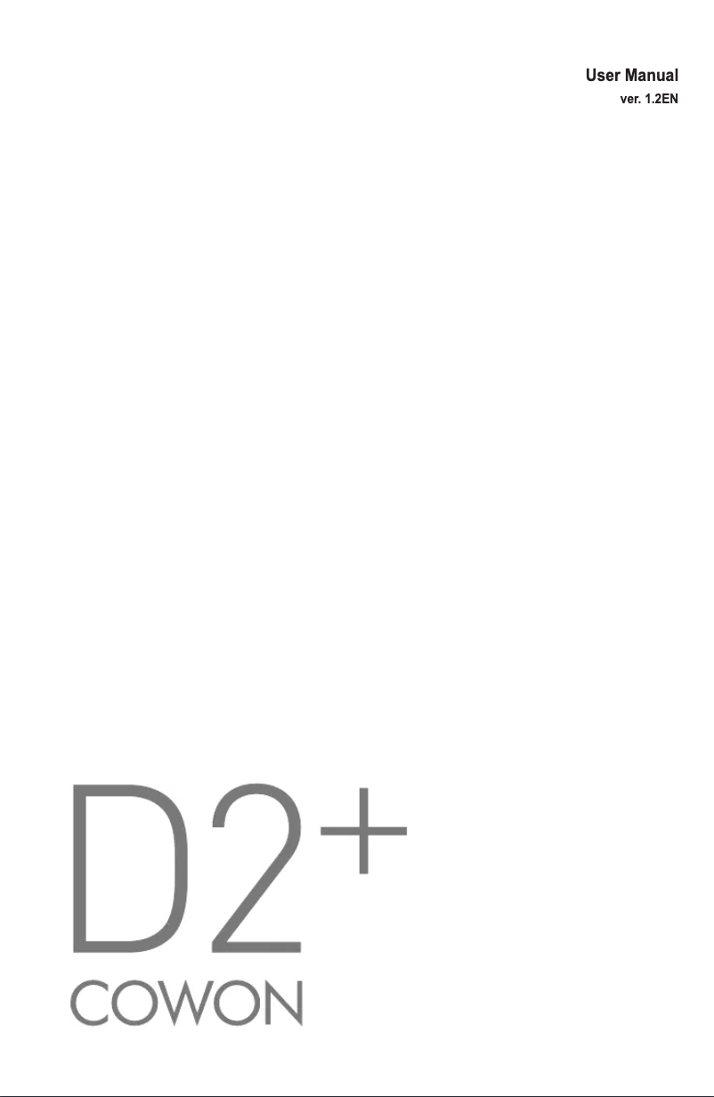 Page 1 de la notice Manuel utilisateur Cowon D2 Plus