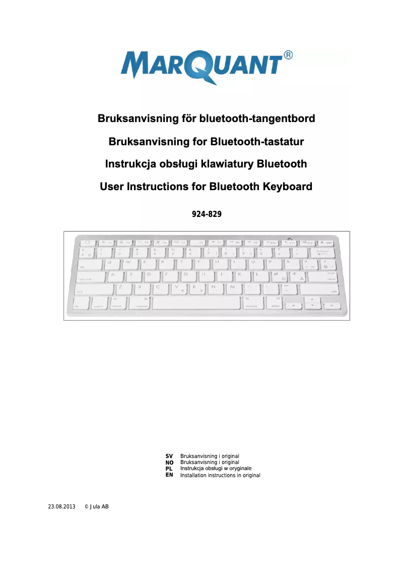 Page n°1 - Manuel utilisateur Marquant 924-829