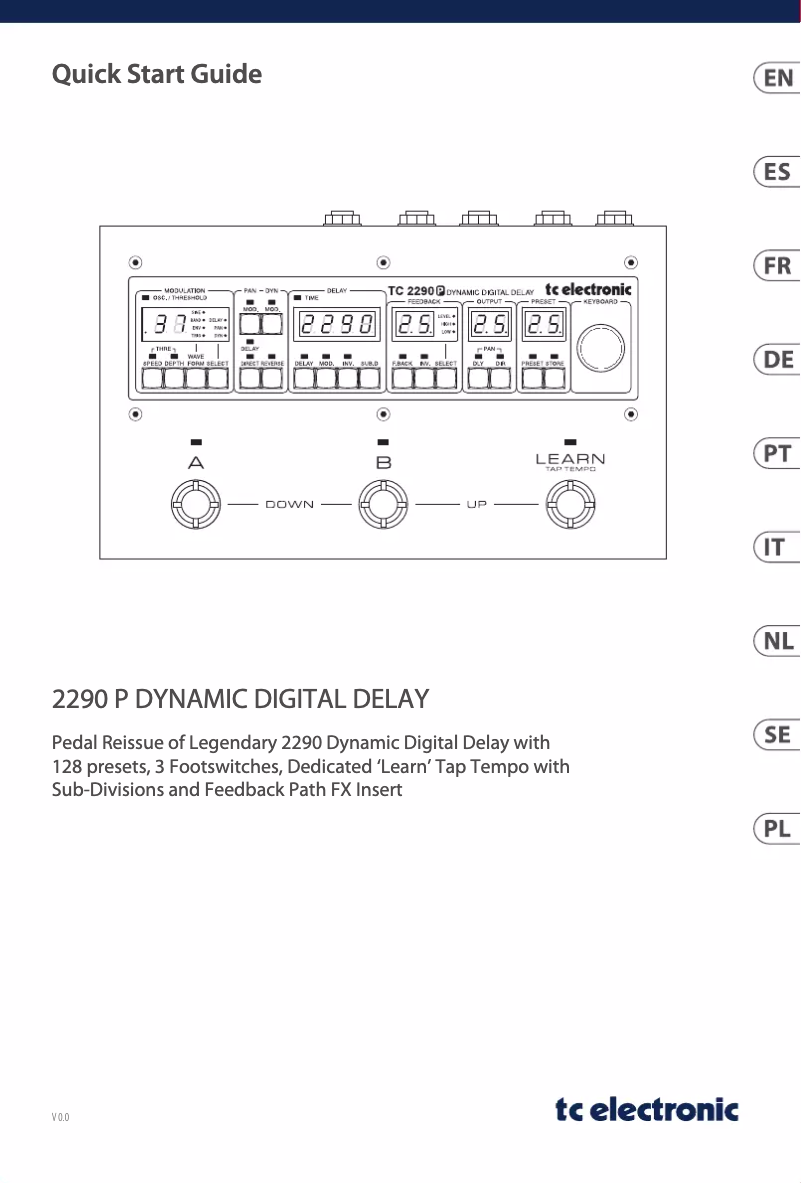Image de la première page du manuel de l'appareil 2290 P Dynamic Digital Delay