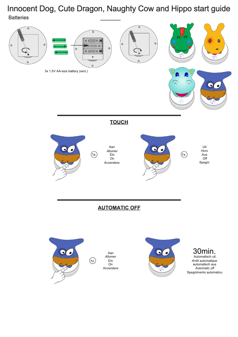 Page 1 de la notice Manuel utilisateur Alecto Cute Dragon