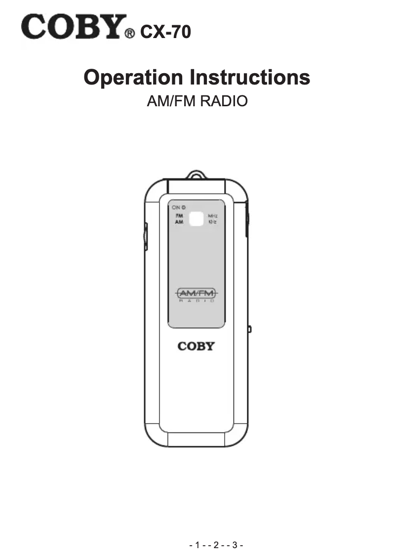 Page n°1 - Manuel utilisateur Coby CX70