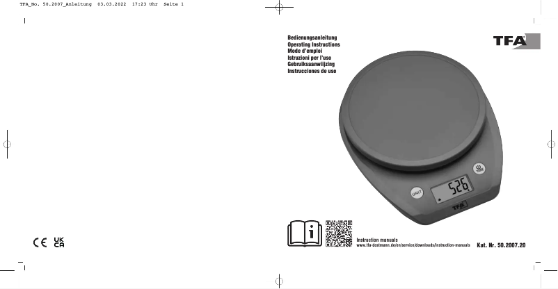Imagen de la primera página del manual del dispositivo Mochi 50.2007.20