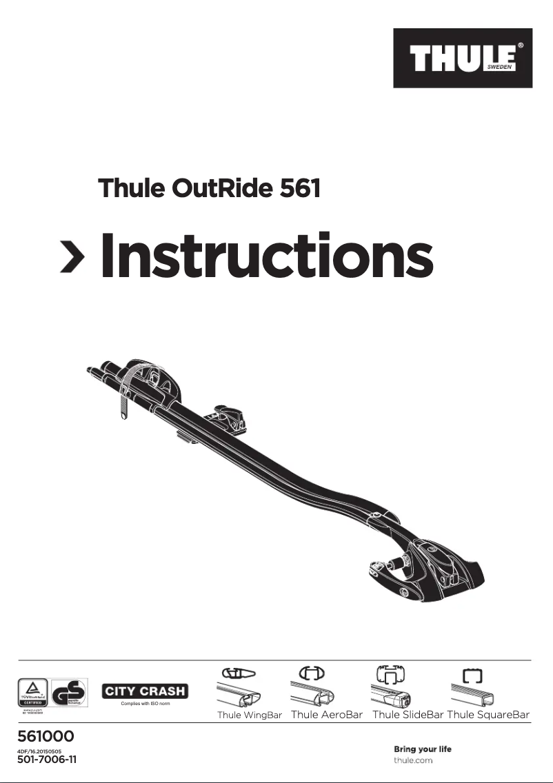 Page 1 of the manual User Manual Thule OutRide 561