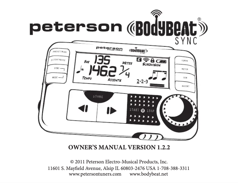 Page n°1 - Manuel utilisateur Peterson BodyBeat Sync