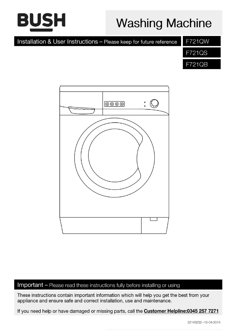 Image de la première page du manuel de l'appareil F721QW