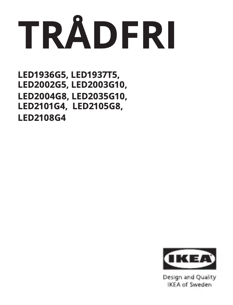 Page 1 de la notice Manuel utilisateur Ikea TRÅDFRI 604.897.66