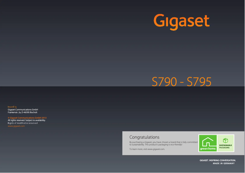 Página 1 del manual Manual de usuario Siemens Gigaset S795 Trio