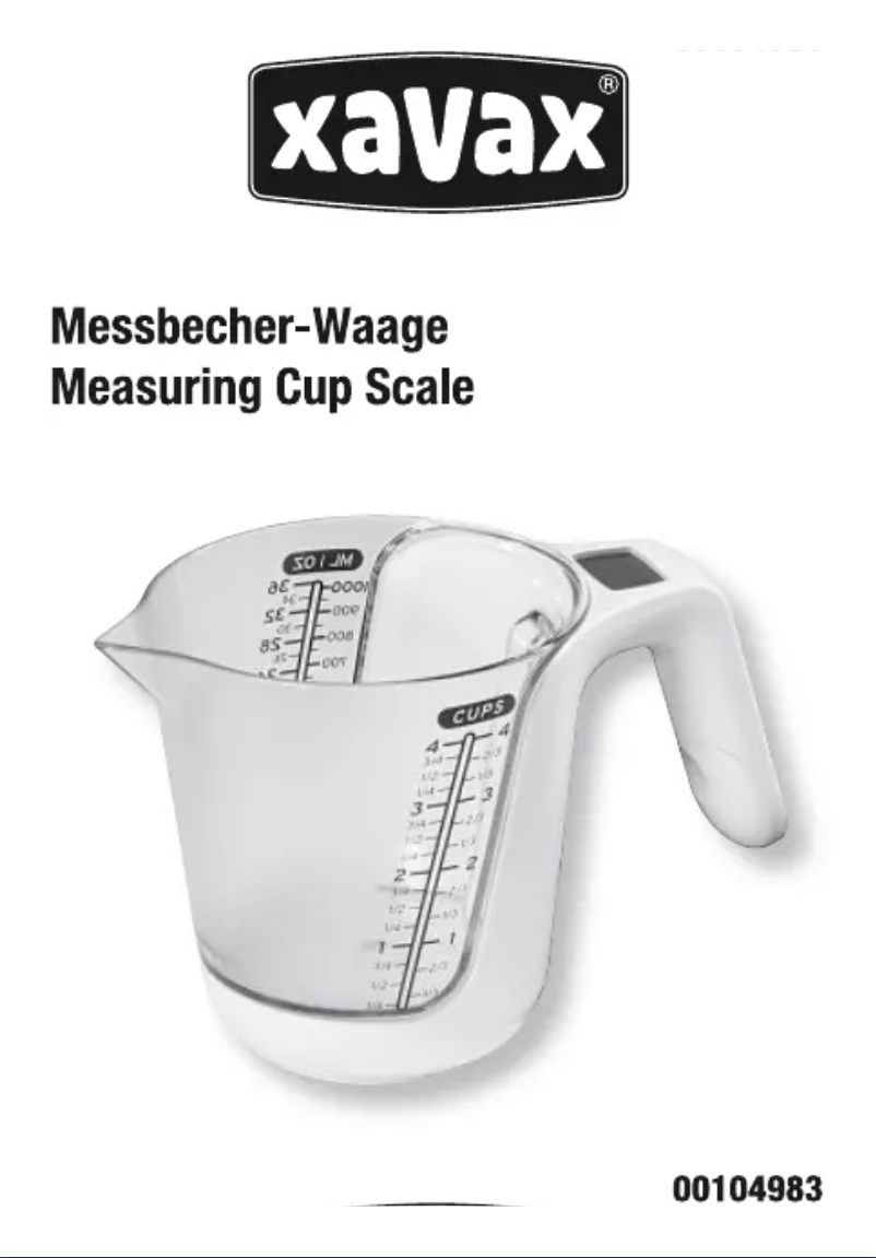 Page n°1 - Manuel utilisateur Xavax Cup Scale 104983