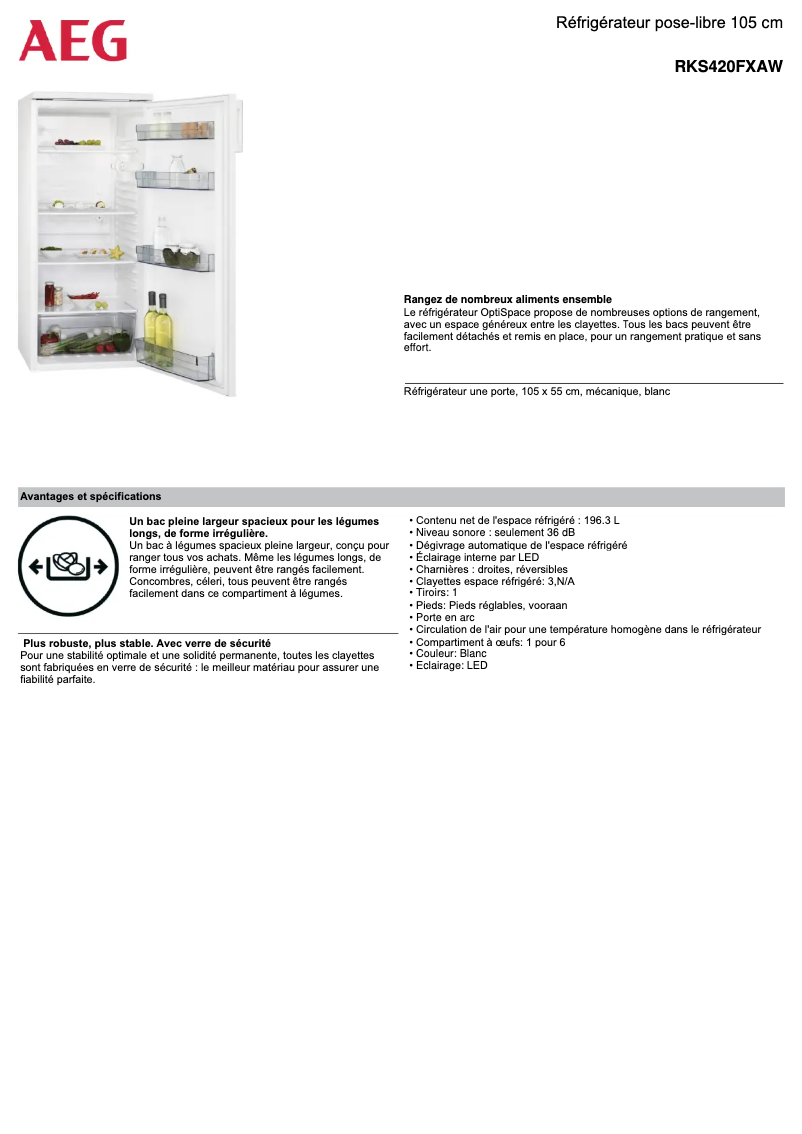 Image de la première page du manuel de l'appareil RKS420FXAW