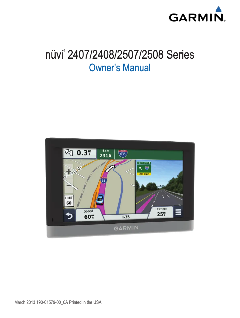 Page n°1 - Mode d'emploi Garmin nuvi 2497LMT