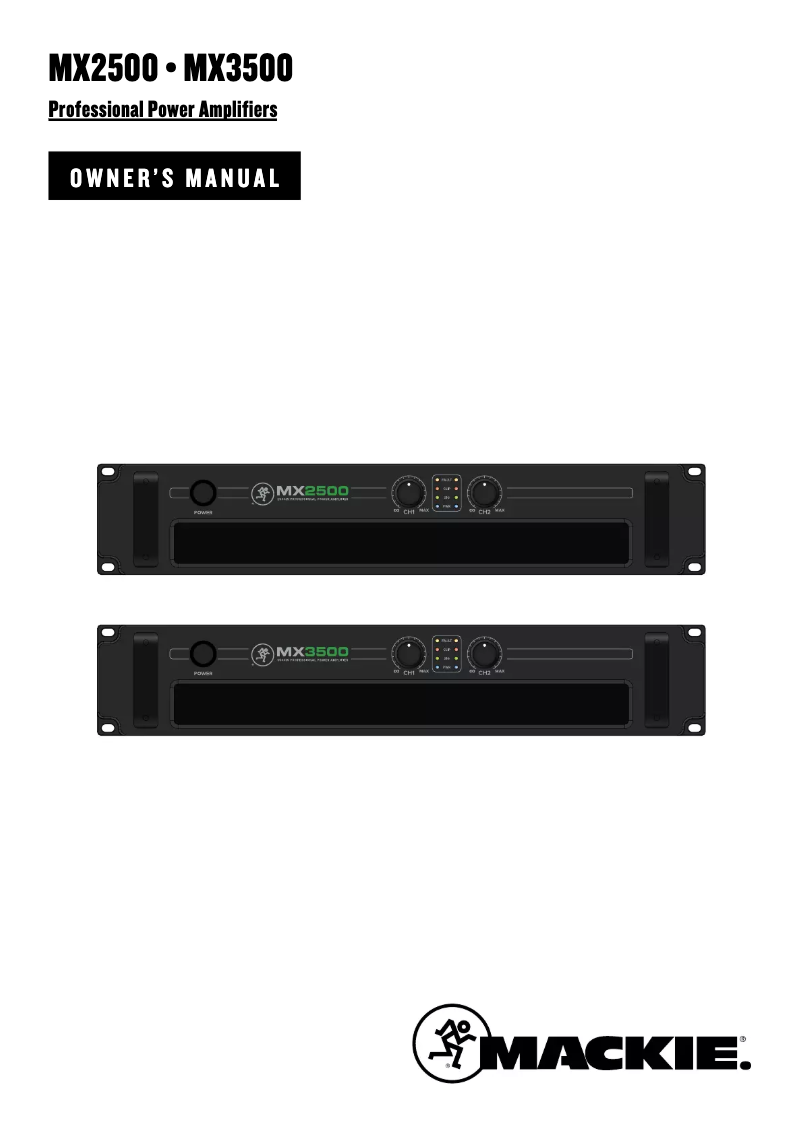 Page n°1 - Manuel utilisateur Mackie MX2500