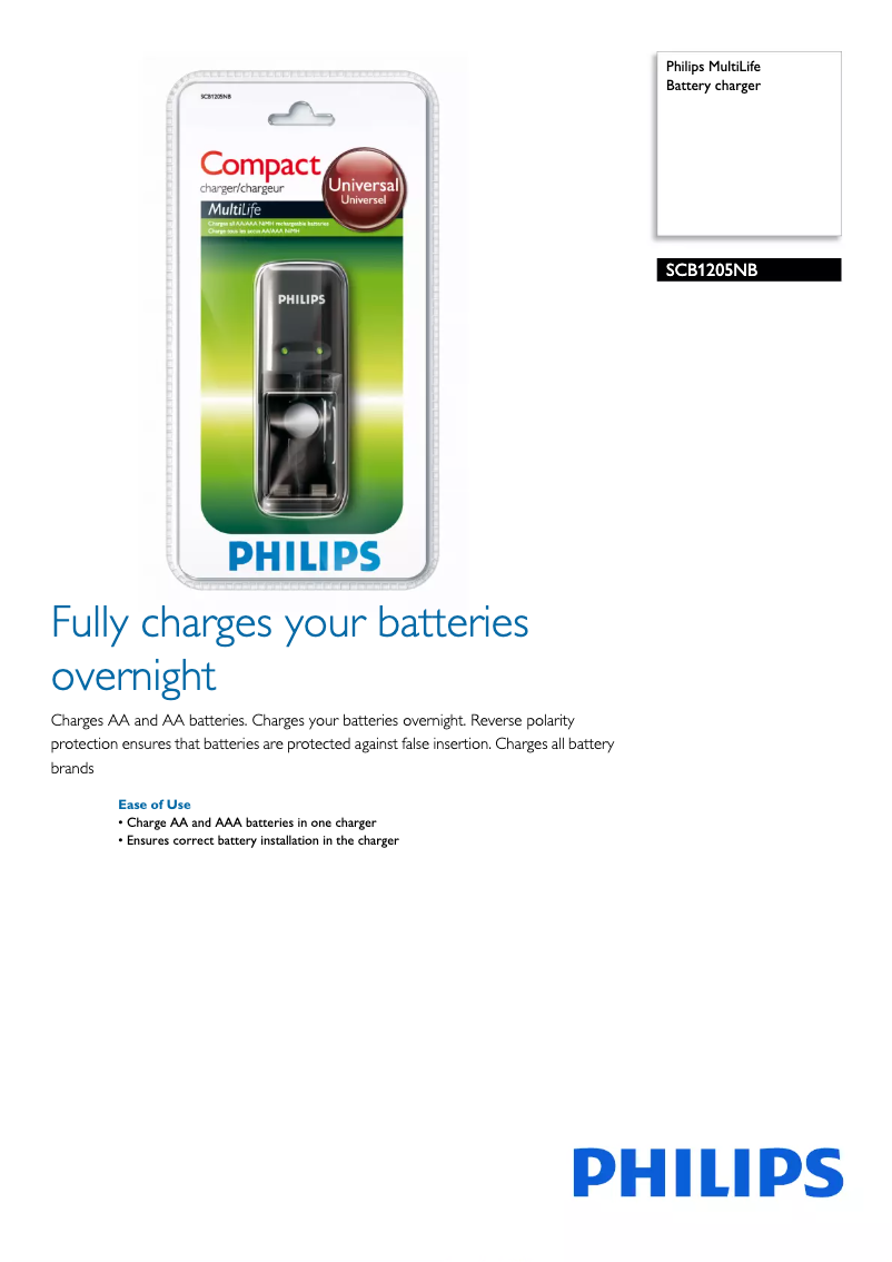 Page n°1 - Brochure Philips MultiLife SCB1205NB