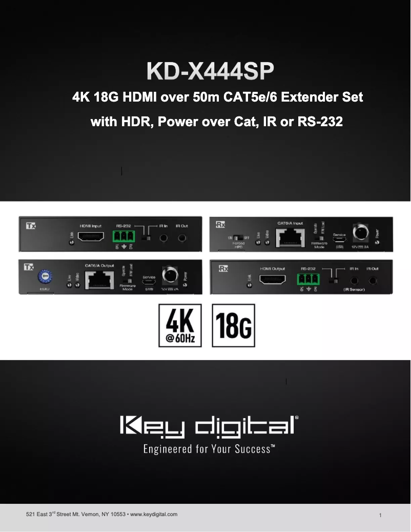 Page 1 de la notice Manuel utilisateur Key Digital KD-X444SP