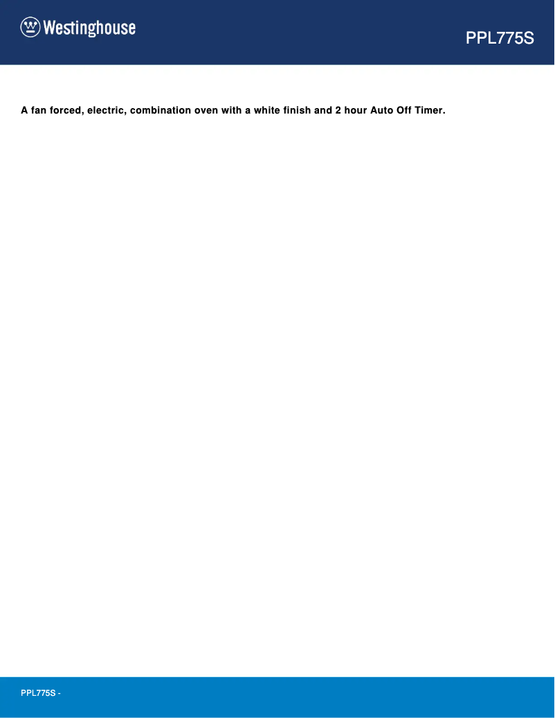 Page n°1 - Fiche technique Westinghouse PPL775S