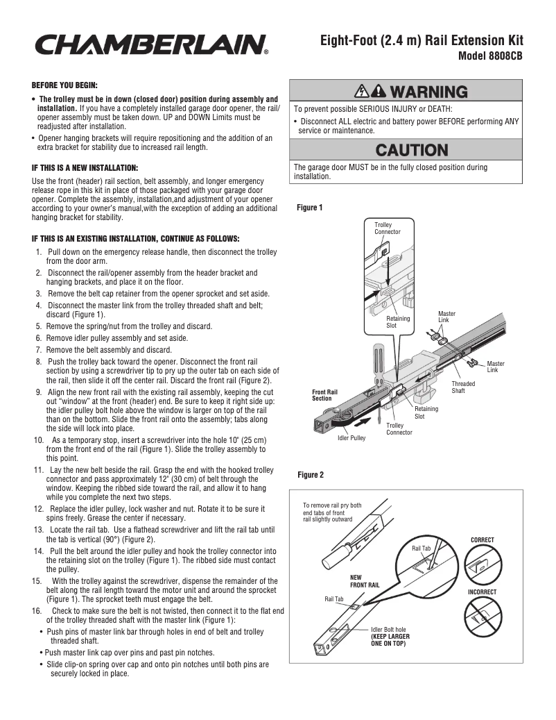 Imagen de la primera página del manual del dispositivo 8808CB