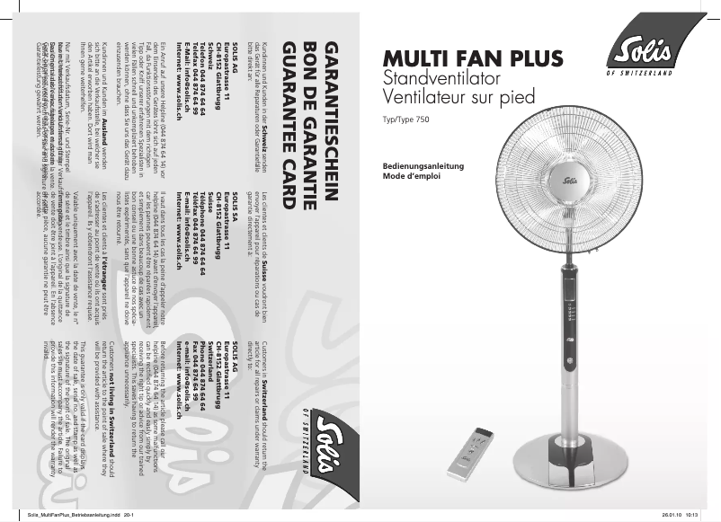 Page n°1 - Manuel utilisateur Solis Multi Fan Plus