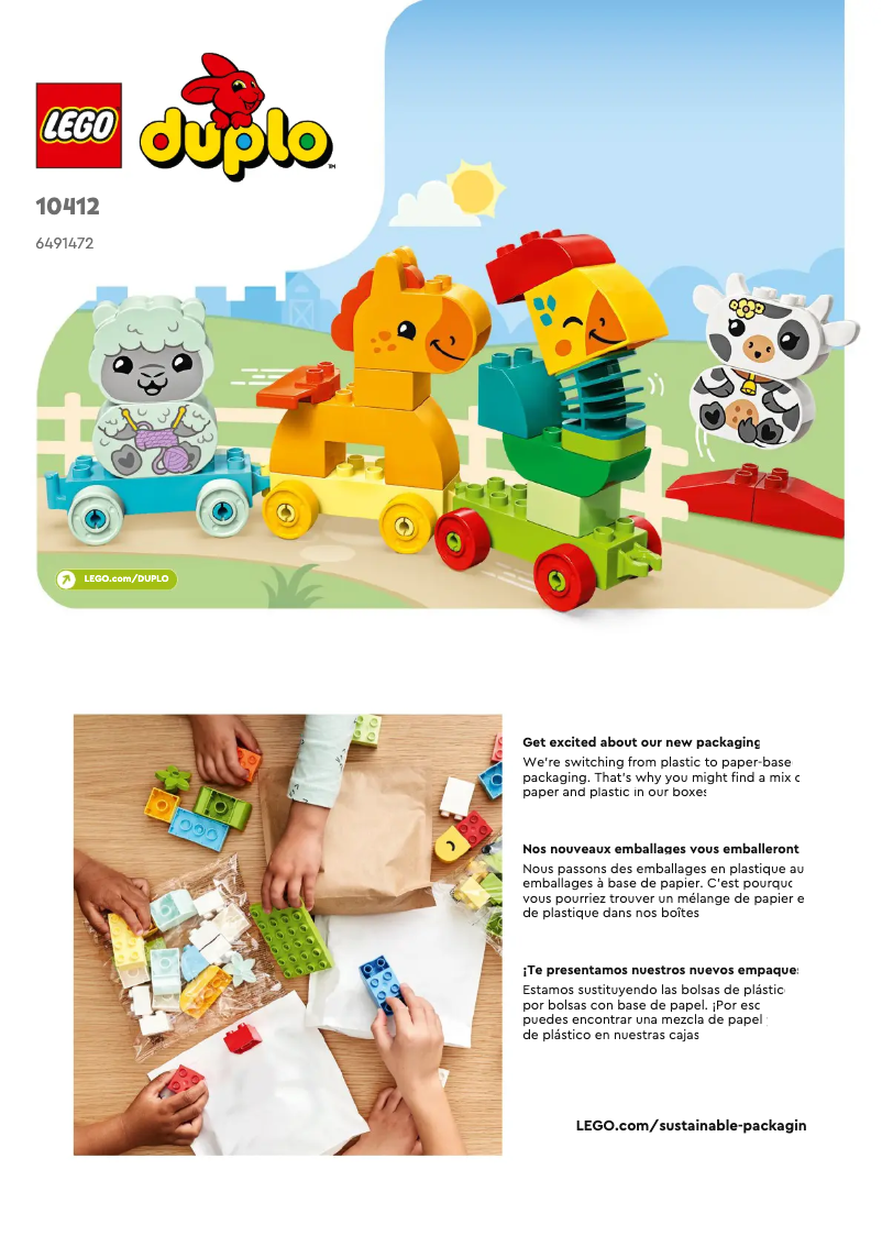 Page 1 de la notice Consignes visuelles Lego Duplo 10412
