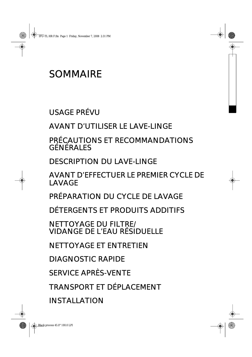 Page 1 de la notice Manuel utilisateur Laden EV 1170