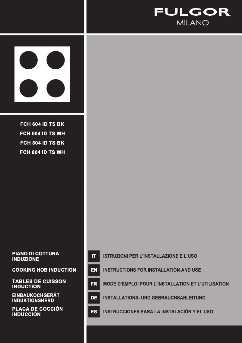 Page n°1 - Manuel utilisateur Fulgor Milano FCH 604 ID TS BK