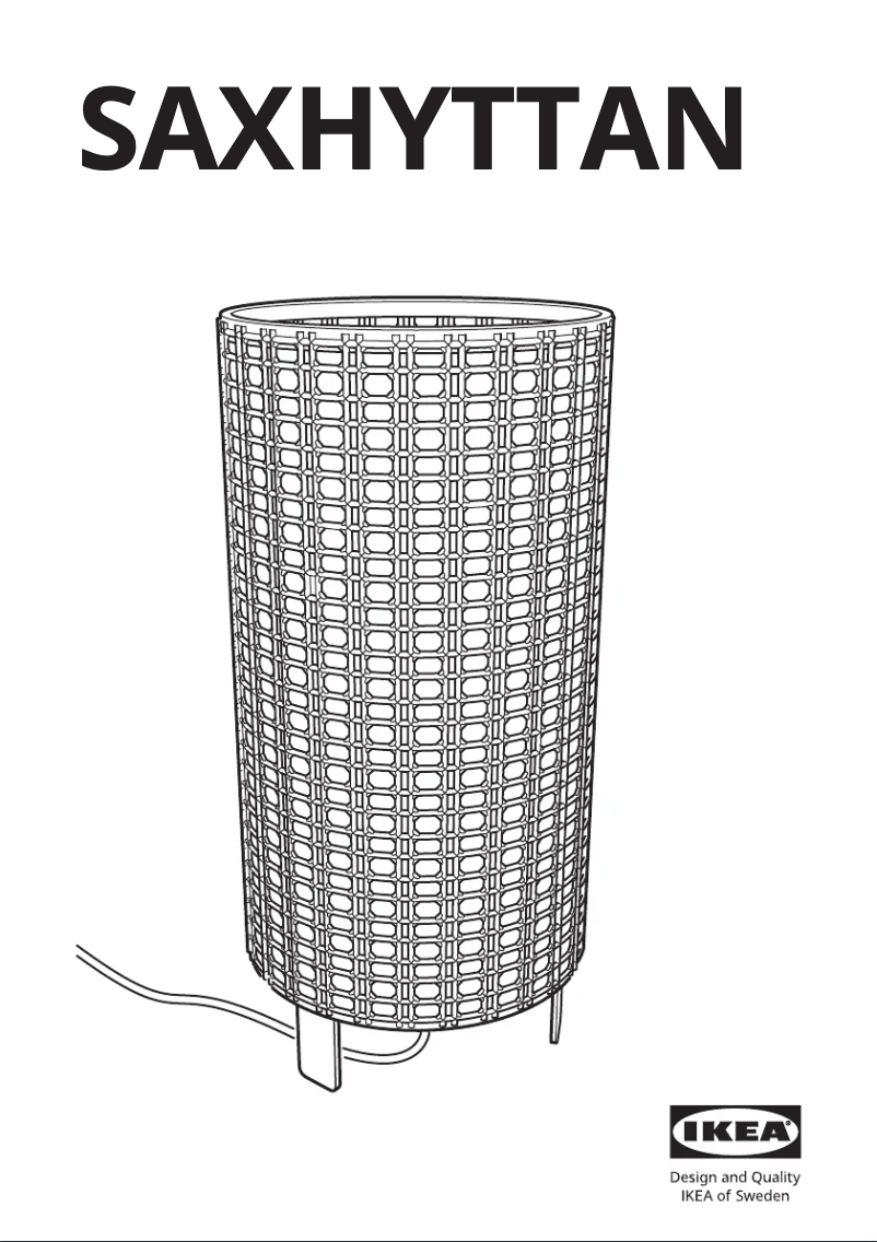 Page 1 de la notice Manuel utilisateur Ikea SAXHYTTAN 905.049.87