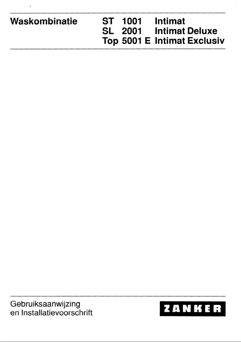 Página 1 del manual Manual de usuario Zanker SL 2001 INTIMAT