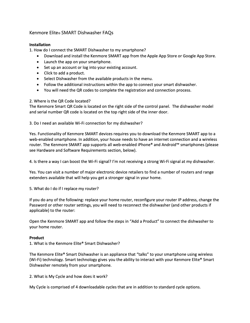 Page n°1 - Fiche technique Kenmore 14677