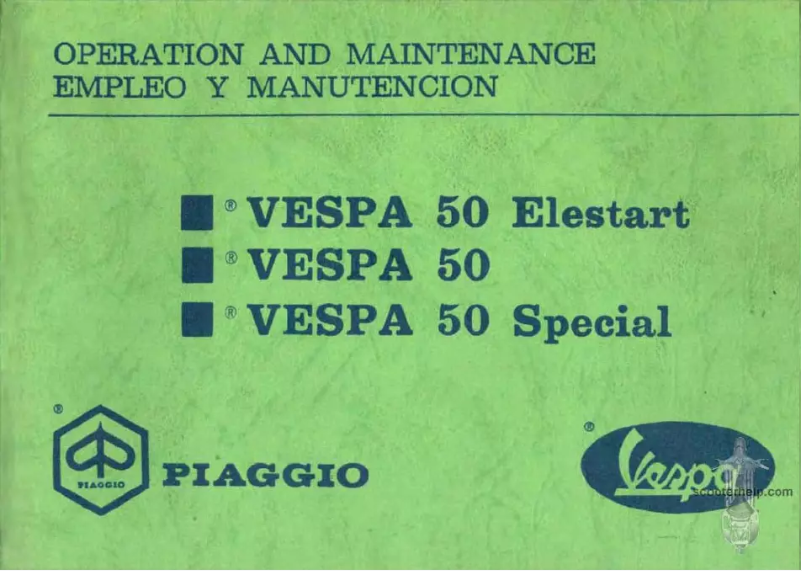 Page 1 de la notice Manuel utilisateur Vespa 50 Elestart