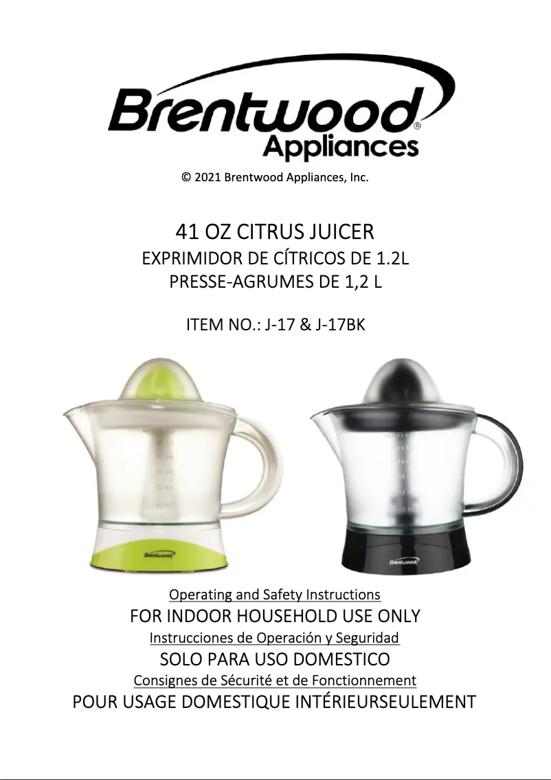 Page n°1 - Manuel utilisateur Brentwood J-17