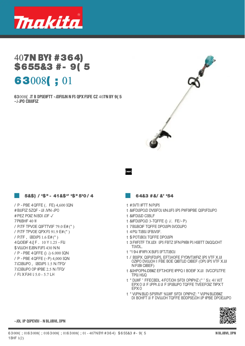 Page n°1 - Fiche technique Makita UR008GZ01